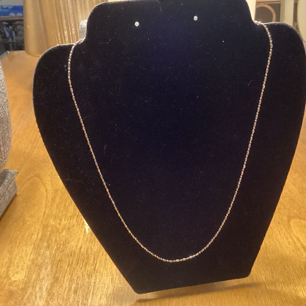 NWT. Silvertone Singapore Link Necklace in 24” length.